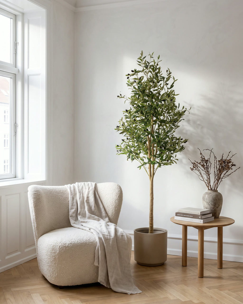 Olive Tree | 180 cm in a bright Scandinavian interior