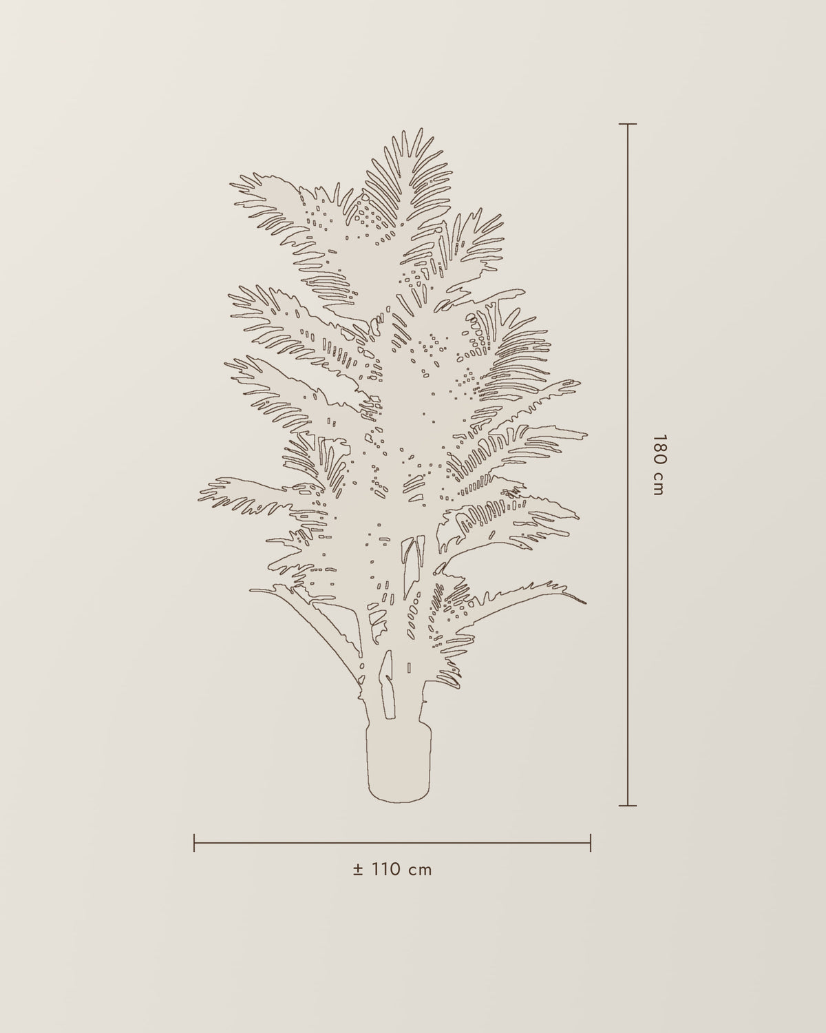 Palm Tree | 180 cm – dimension drawing