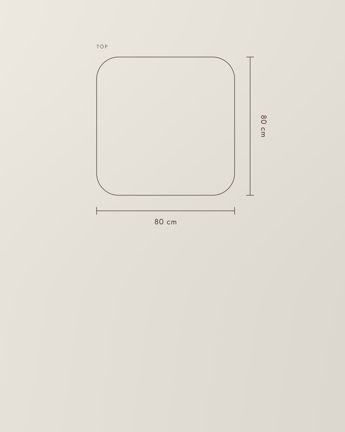 Vesta Coffee Table | 80 × 80 cm – dimension drawing