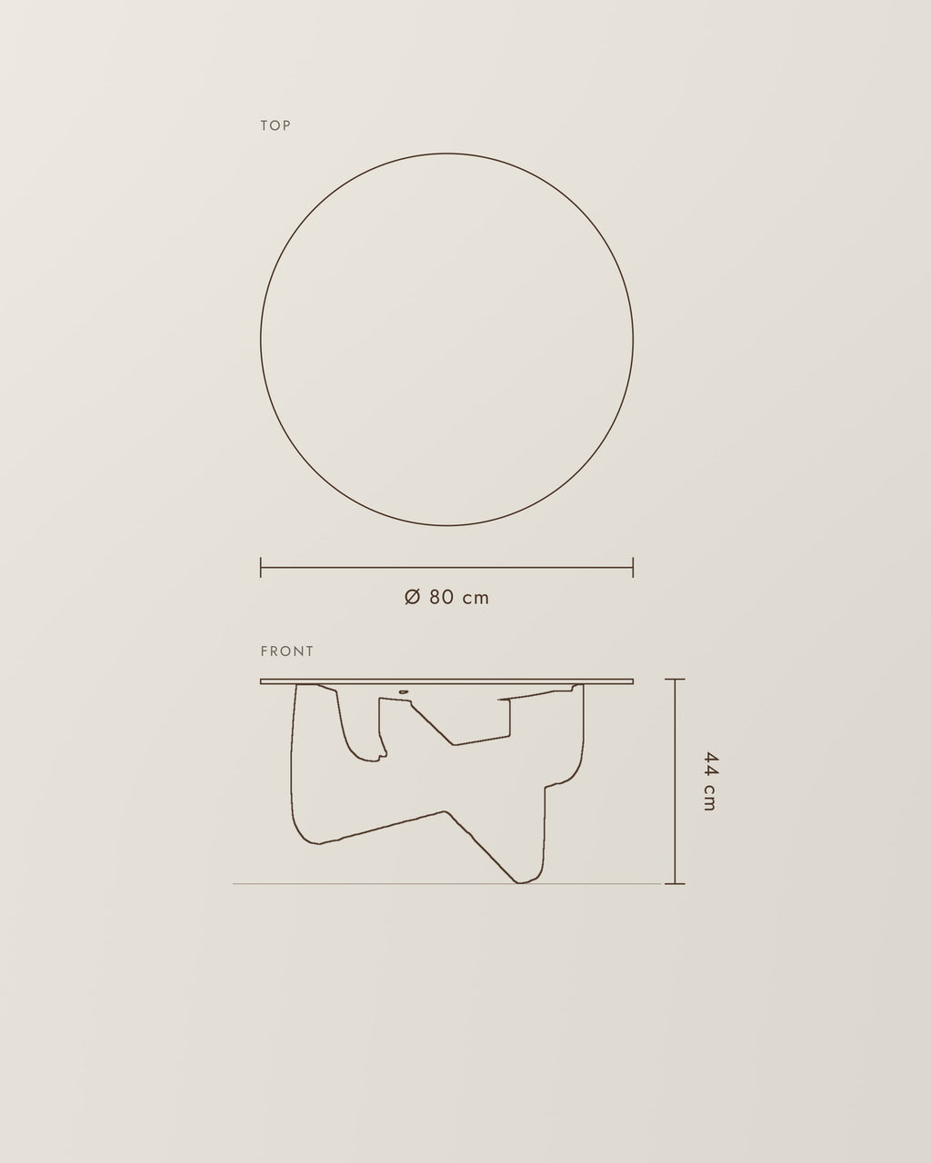 Selene Coffee Table | Ø 80 cm – dimension drawing
