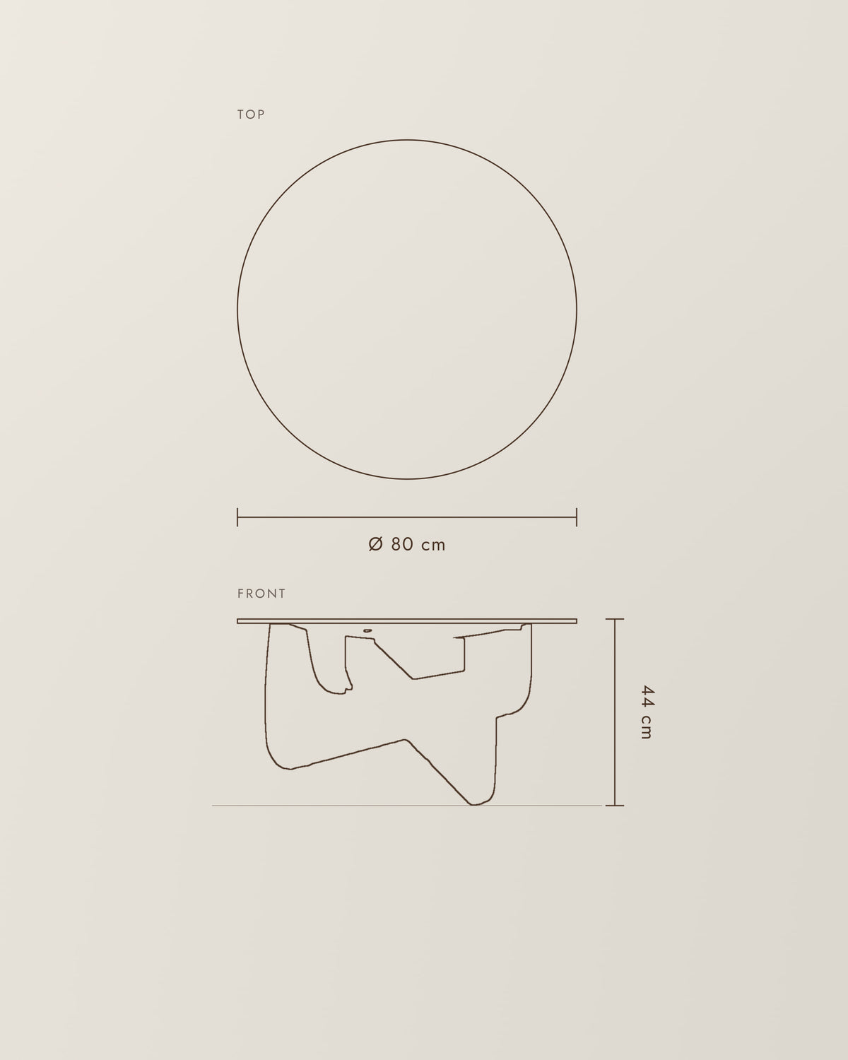 Selene Coffee Table | Ø 80 cm – dimension drawing