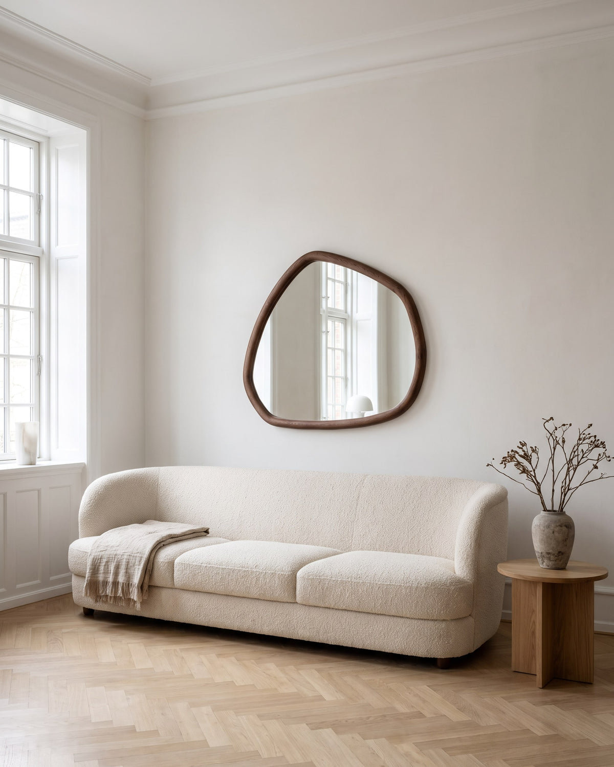 Dalia Mirror in a bright Scandinavian interior
