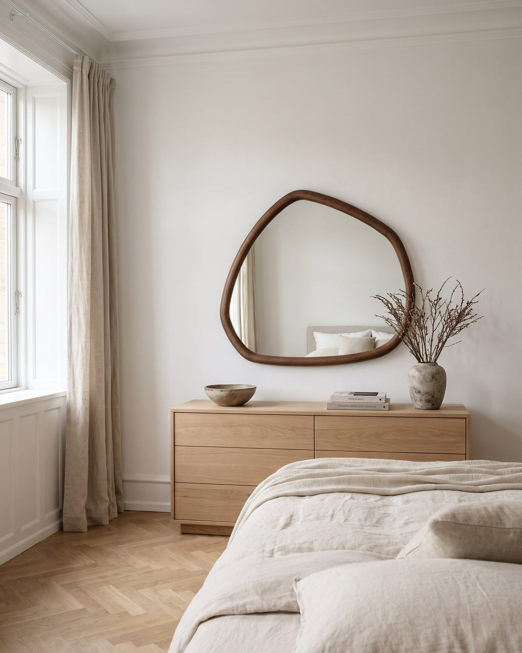 Dalia Mirror in a bright Scandinavian interior