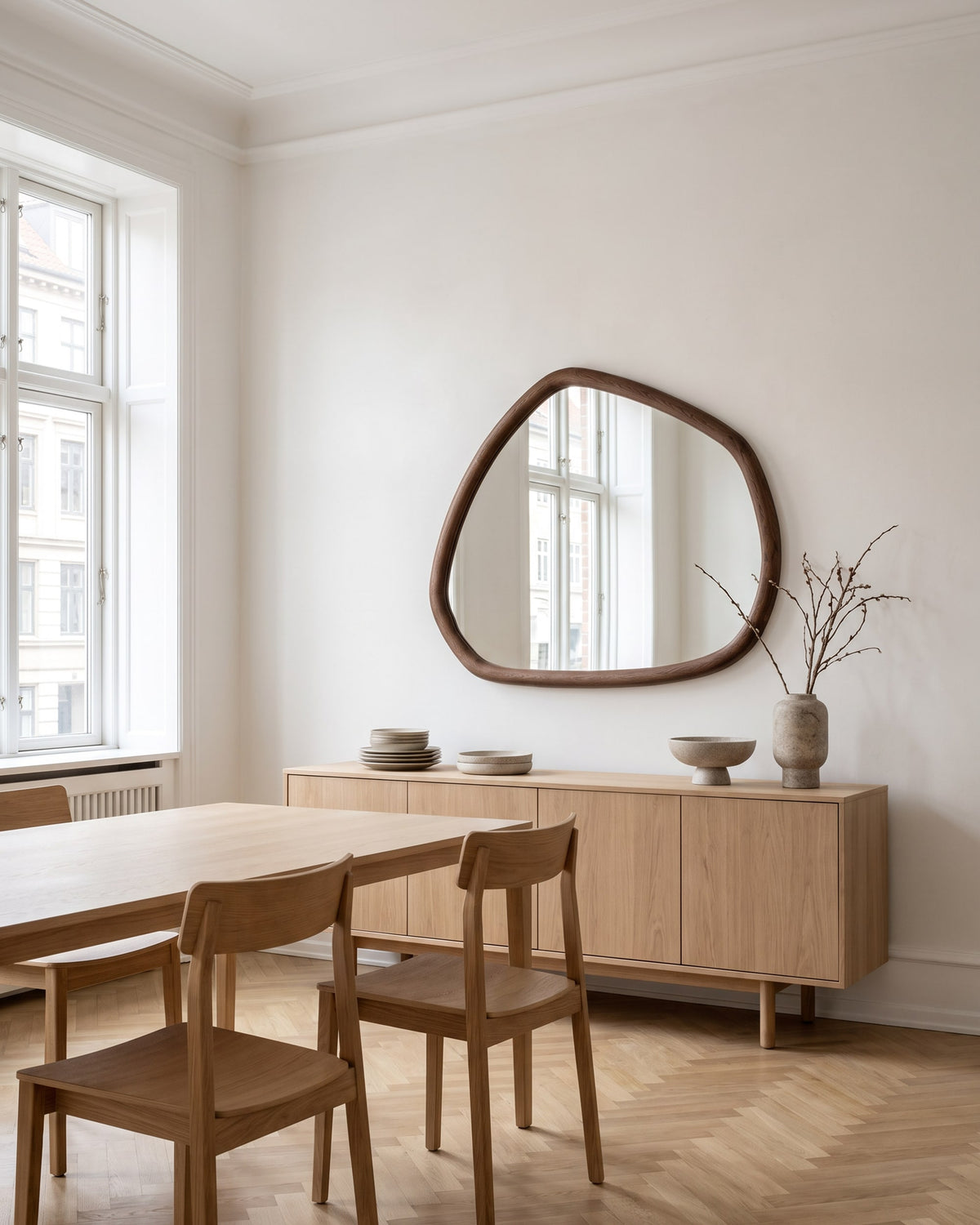 Dalia Mirror in a bright Scandinavian interior
