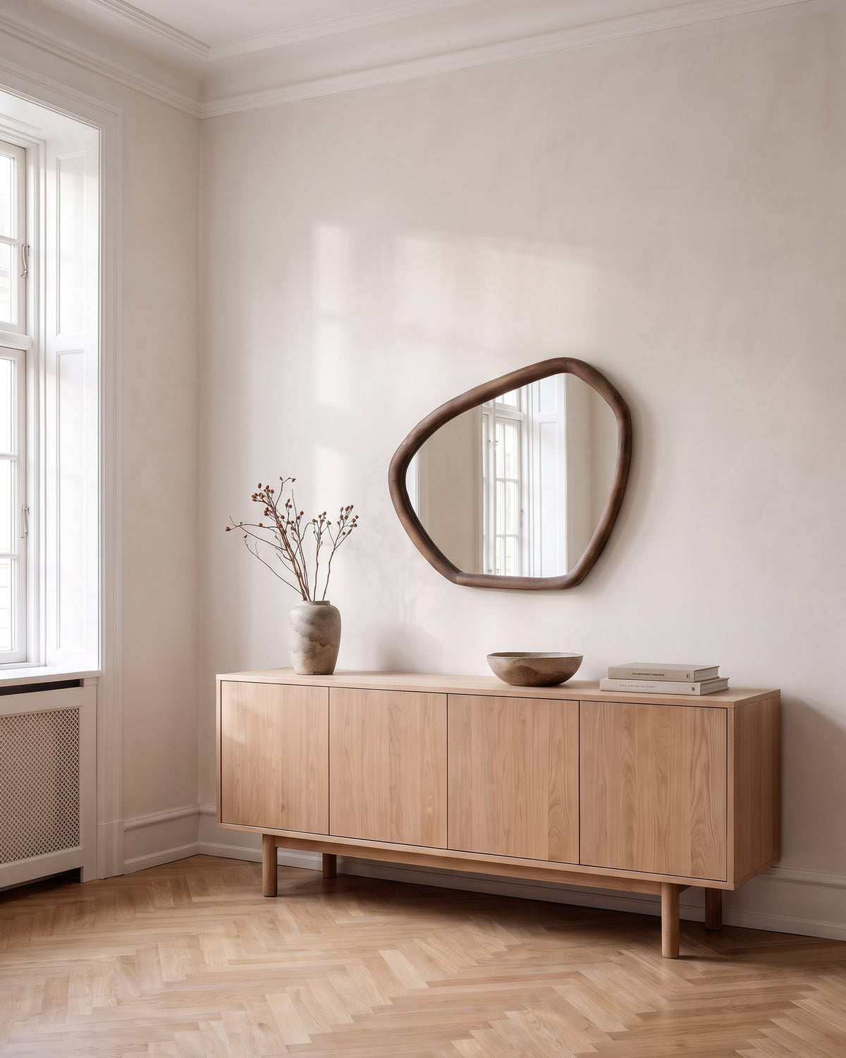 Dalia Mirror in a bright Scandinavian interior