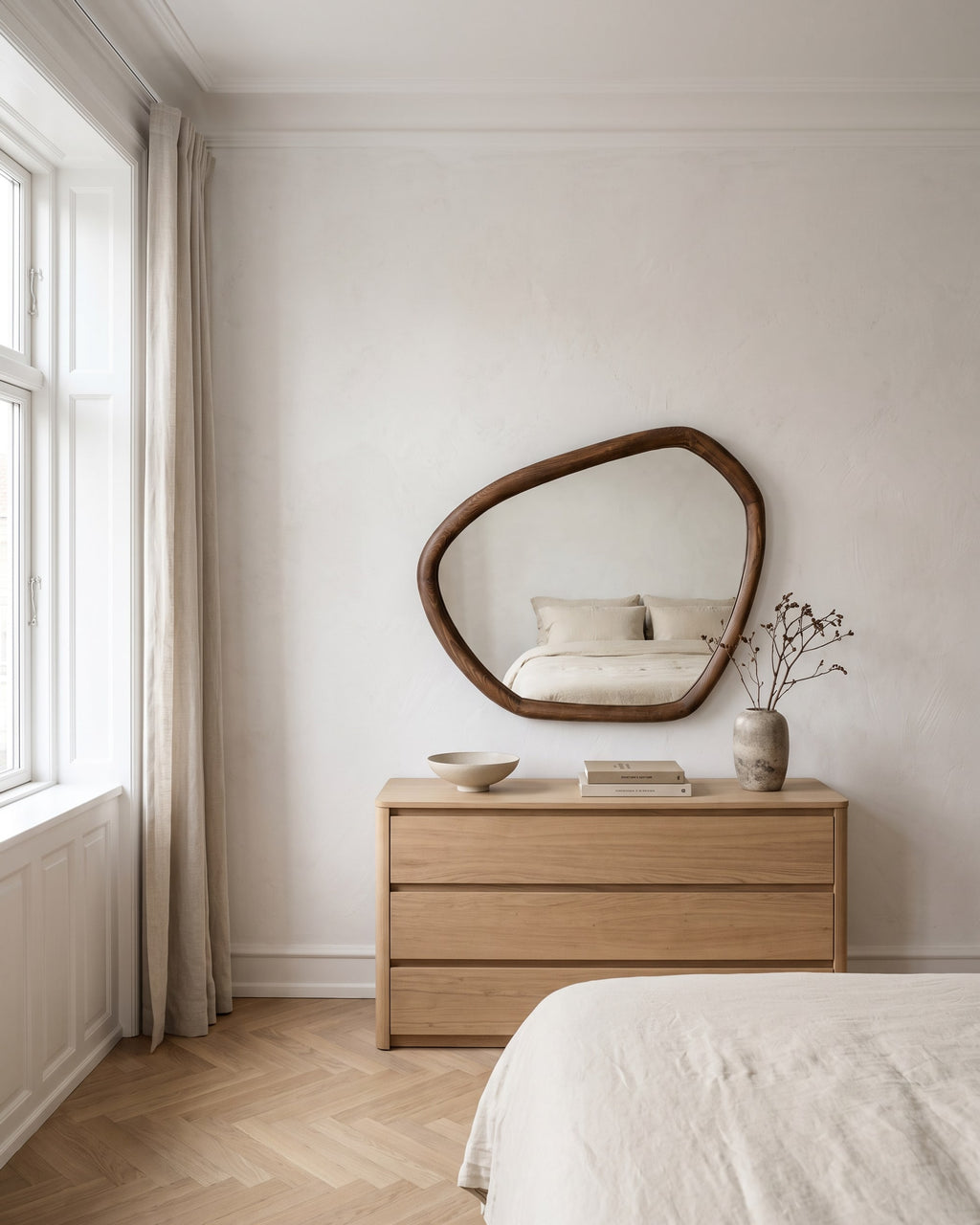 Dalia Mirror in a bright Scandinavian interior